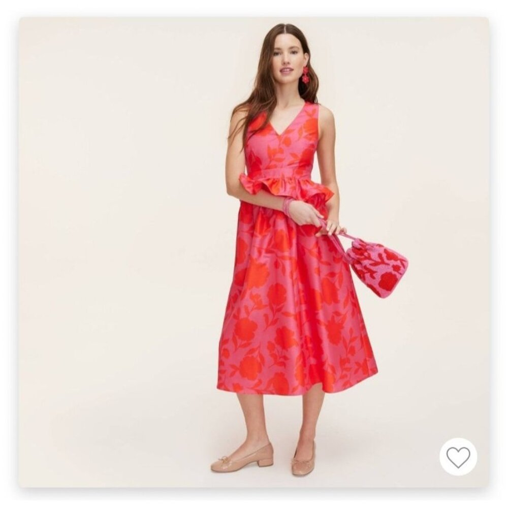 Kate Spade x Target Beaded Classic Rose Pink and Red Drawstring Bucket Bag - Picture 4 of 9